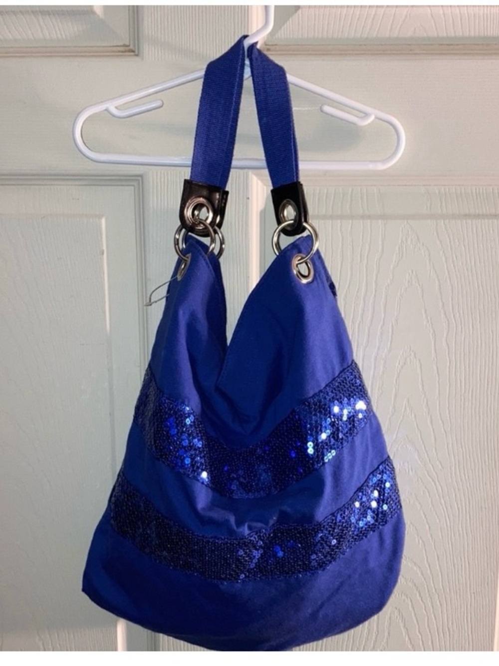 Vintage Y2K Blue Sequin Hobo Bag